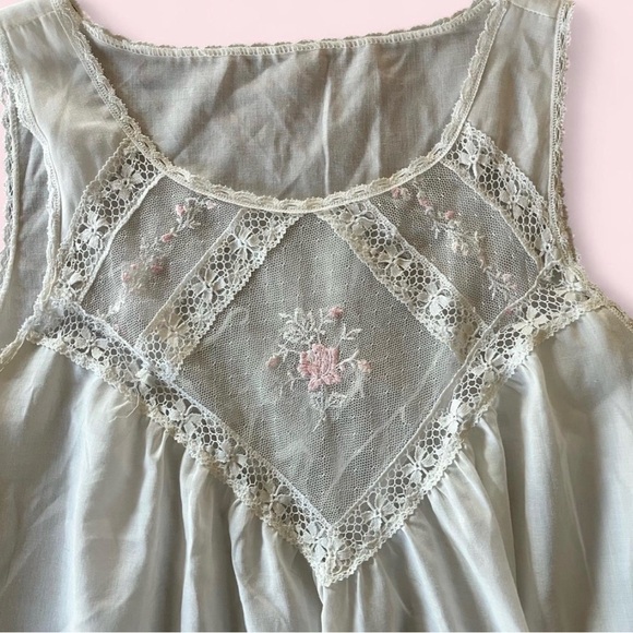 Vintage White Deanna Nightgown Women Size Sm Cotton Lingerie Cottagecore - Picture 3 of 6
